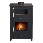 Poêle à bois avec four rosa 10 bûches 50cm - noir Poêle à bois avec four rosa 10 bûches 50cm - noir