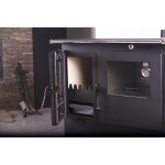 Pole  bois verso cs - 77 kw plaque suprieure en mtal et four en acier inox chauffage efficace