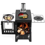 Po�le � bois pliablebarbecue portable � charbon de bois pour barbecue ou camping fen�tre visible entr�e ...