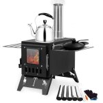 Po�le � bois pliablebarbecue portable � charbon de bois pour barbecue ou camping fen�tre visible entr�e ...