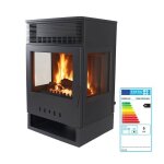 Po�le � bois ventil� 10 kw tokio ? rendement 856 % ? chauffe 230 m� ? fonte et acier ? sortie 150 mm ...