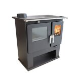Pole  bois verso cs - 77 kw plaque suprieure en mtal four en acier inox chauffage efficace et sortie ...