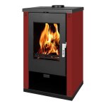 Pole  bois verso theia - 9 kw panneaux latraux bordeaux et design contemporain