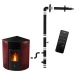 Po�le � granul�s dangle �tanche iseos 122 kw bordeaux sannover + kit dinstallation