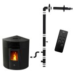 Po�le � granul�s dangle �tanche iseos 122 kw noir sannover + kit dinstallation