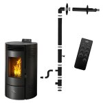 Po�le � granul�s �tanche azora 116 kw noir sannover + kit dinstallation