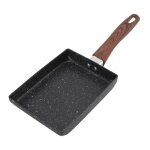 Pole  omelette japonaise tamagoyaki - aluminium - 135x185 cm - antiadhsive - manche en bois - multifonction ...