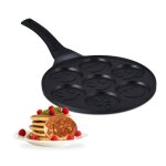 Po�le � pancakes - relaxdays - 10048937 - aluminium - anti - adh�sif - 7 emplacements