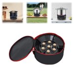 Po�le portable de camping - r�chaud � gaz pour camping - br�leur ext�rieur - avec sac 3 adaptateurs - ...