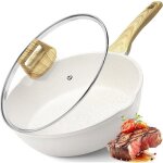 Pole sauteuse 28 cm avec couvercle - bord haut - revtement en granit antiadhsif - 45 l - sans pfos ...