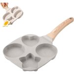 Po�le � ?ufs anti - adh�sive � 4 trous en forme�toile et de c?ur po�le � petit d�jeuner multifonction ...