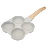 Pole  ?ufs antiadhsive 4 tasses 4 trous manche fond plat induction universel