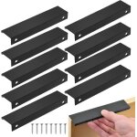 Poigne cuisine noir 10pcs entraxe 160mm invisible poignee de meuble poignet de porte cuisine en aluminium ...