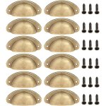Poignées darmoire 12 pièces design coque rétro adaptées aux commodes et tiroirs(bronze jaune) Poignées darmoire 12 pièces design coque rétro adaptées aux commodes et tiroirs(bronze jaune)