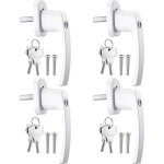 Poign�es fen�tre verrouillables aluminium blanc lot 4 avec vis et cl�s balcon porte s�curit�