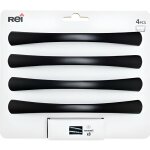 Poignées de meuble - lot de 4 - aluminium tropicalisé - noir - modèle - entraxe 128 mm Poignées de meuble - lot de 4 - aluminium tropicalisé - noir - modèle - entraxe 128 mm