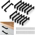 Poignes meuble cuisine 12x noir entraxe 128mm acier inox tiroirs / armoires / bureaux design moderne ...