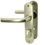 Poign�es porte blind�e aluminium ensemble osmose bricard condamnation bouton salle de bain 190 mm