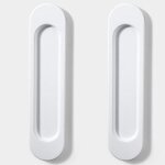 Poignes de porte coulissantes - blanc - 2 pices - auto - adhsives - installation facile - aluminium ...
