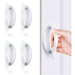 Poignee porte entree poigne porte coulissante poigne de porte collante blanche 4 pcs poigne en plastique ...