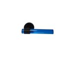 Poign�es de porte joy bleues plexiglass cristallines � pieds inox noirs. - rosace: sans rosaces de fonction ...