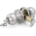 Poign�e de porte ronde avec verrouillage � cl� - entraxe 60 / 70mm - pour porte int�rieure