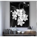 Point de croix kit complet adultefleurs en noir et blancdmc 11ct canevas kit completdebutant broderie ...