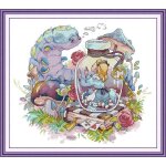 Point de croix kit complet pr imprim bouteille alice au pays des merveilles 14ct estamp broderie 44x40 ...