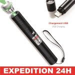 Pointeur laser - green - 1mw - longue port�e 10km - charge usb - nouveau mod�le technique laser