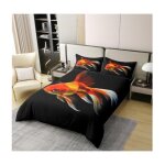 Poissons 3d housse de couette 200x200carpe de poisson dor koi parure de litmignon imprim�e de poisson ...
