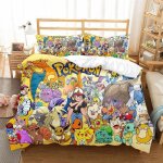 Anim� multicolore housse de couette 3 pi�ces 200x200 avec 2 taie oreillers 50x75 microfibre super douce ...