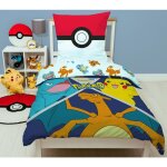 Pokémon parure de lit enfant imprimée réversible pikachu starter evolution housse de couette 140x200 ... Pokémon parure de lit enfant imprimée réversible pikachu starter evolution housse de couette 140x200 ...