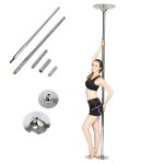 Pôle de danse à hauteur réglable statique et rotation acier inoxydable 45 mm Pôle de danse à hauteur réglable statique et rotation acier inoxydable 45 mm
