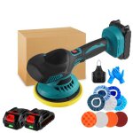 Polisseuse voiture 21v polisseuse voiture sans fil deux batteries et un chargeur 150mm 6 vitesse variable ...