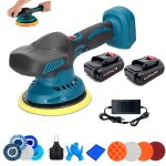 Polisseuse voiture sans fil - polisseuse 6 vitesses - 2500~5000 rpm - 1x accessoires 2 batteries polisseuse ...