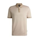 Polo boss beige en coton merceris� � micro motif h - parlay432 ? �l�gance et raffinement au quotidien ...