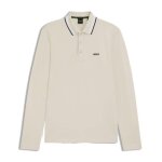 Polo boss - blanc cass� - en piqu� de coton avec logo contrast� - plisy