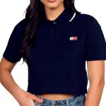 Polo crop top marine femme tommy hilfiger badge