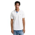Polo gant homme contrast collar blanc