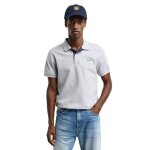 Polo gant homme contrast collar gris