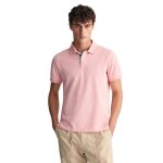 Polo gant homme contrast collar rose
