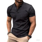 Polo hommepolo manches courtes casual sport pour hommes - noir