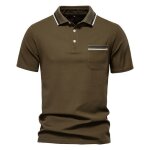Polo homme manches courtes ete en coton avec rayures casual polo shirt regular fit avec poche - taille ... Polo homme manches courtes ete en coton avec rayures casual polo shirt regular fit avec poche - taille ...