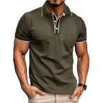Polo homme manches courtes ete regular fit casual polo shirt elegant col revers couleur contraste - taille ...