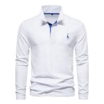 Polo homme manches longues revers t - shirt  manches longues pour hommes - blanc