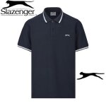 Polo homme slazenger - collection sport 2025 - bleu navy - col � boutons - manches courtes - logo brod� ...