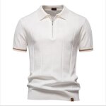 Polo hommeete polo homme manches courtes� col polo zipp� polo homme - blanc