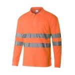 Polo manches longues haute visibilit� velilla - orange fluo