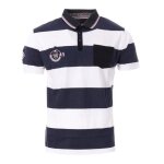 Polo marine / blanc homme rugby town