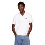 Polo tommy jeans badge blanc